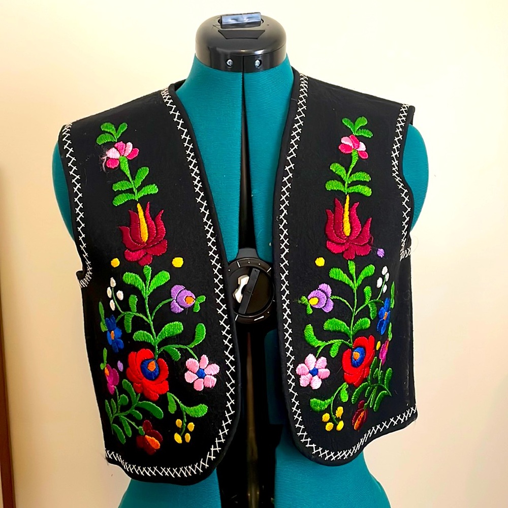 Embroidered Wool Vest